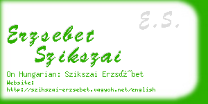 erzsebet szikszai business card